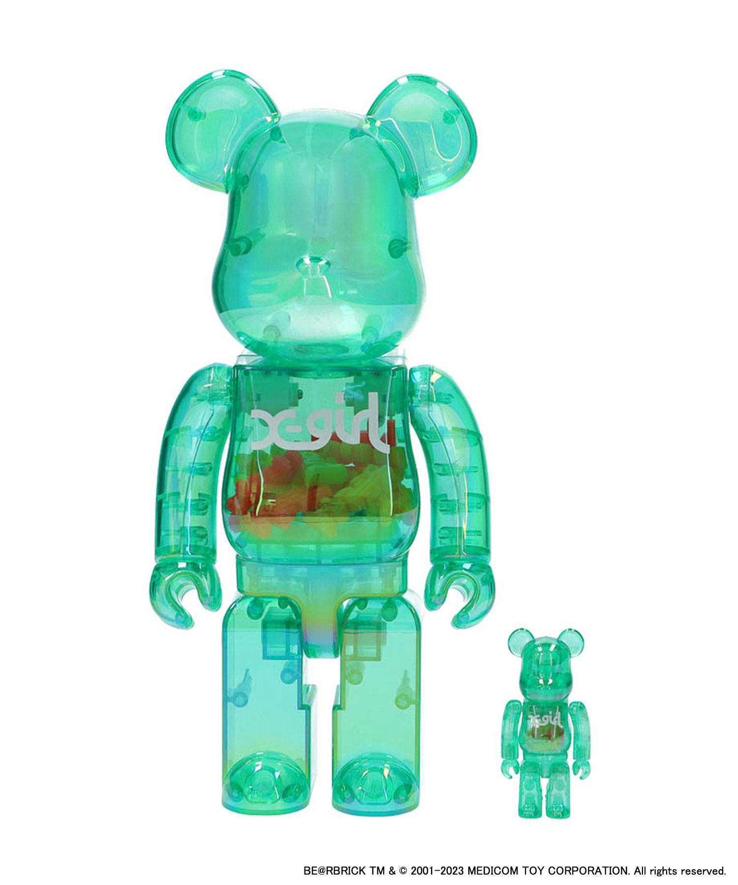 HWGRホビー【人気】BE@RBRICK X-girl CLEAR GREEN Ver