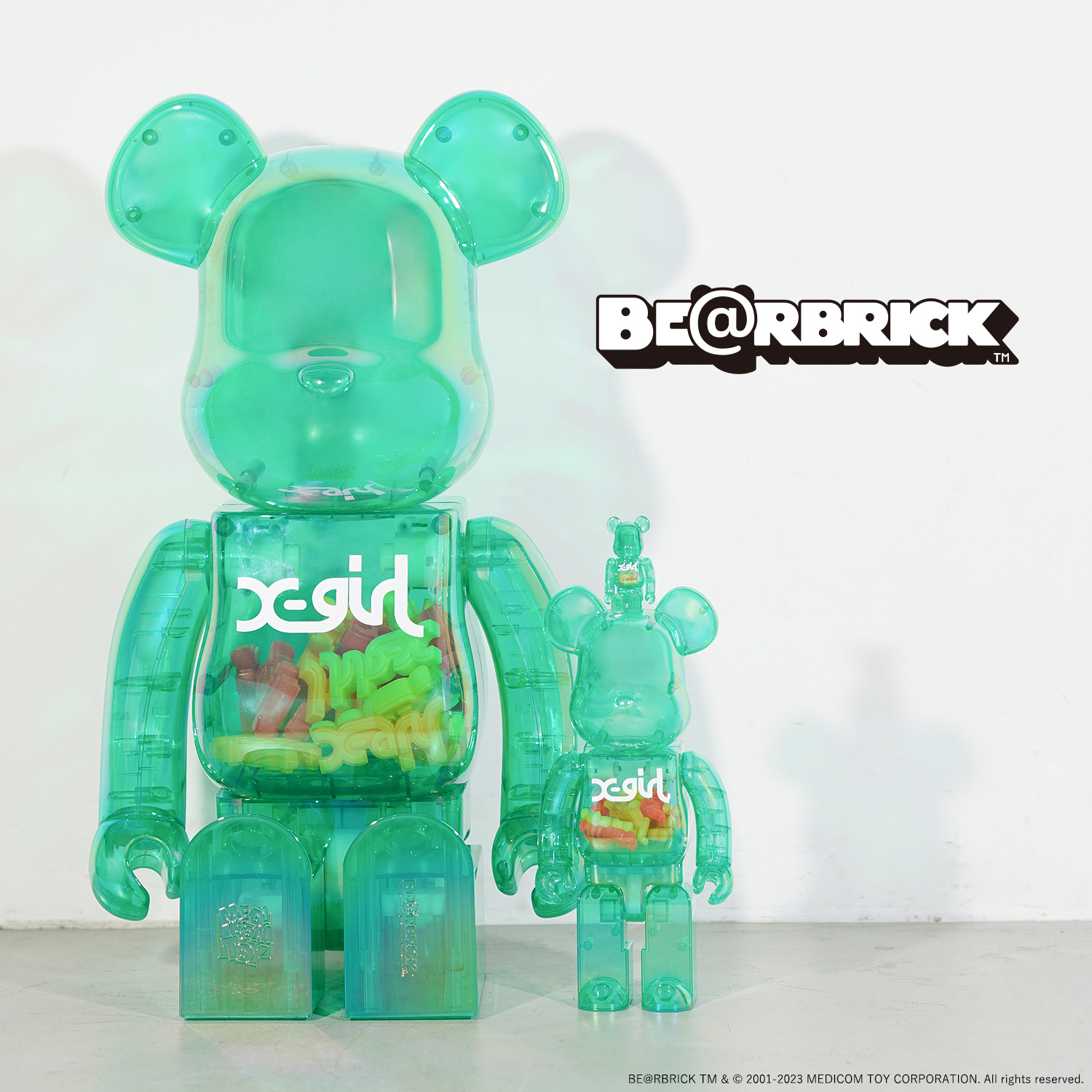 HWGRホビー【人気】BE@RBRICK X-girl CLEAR GREEN Ver