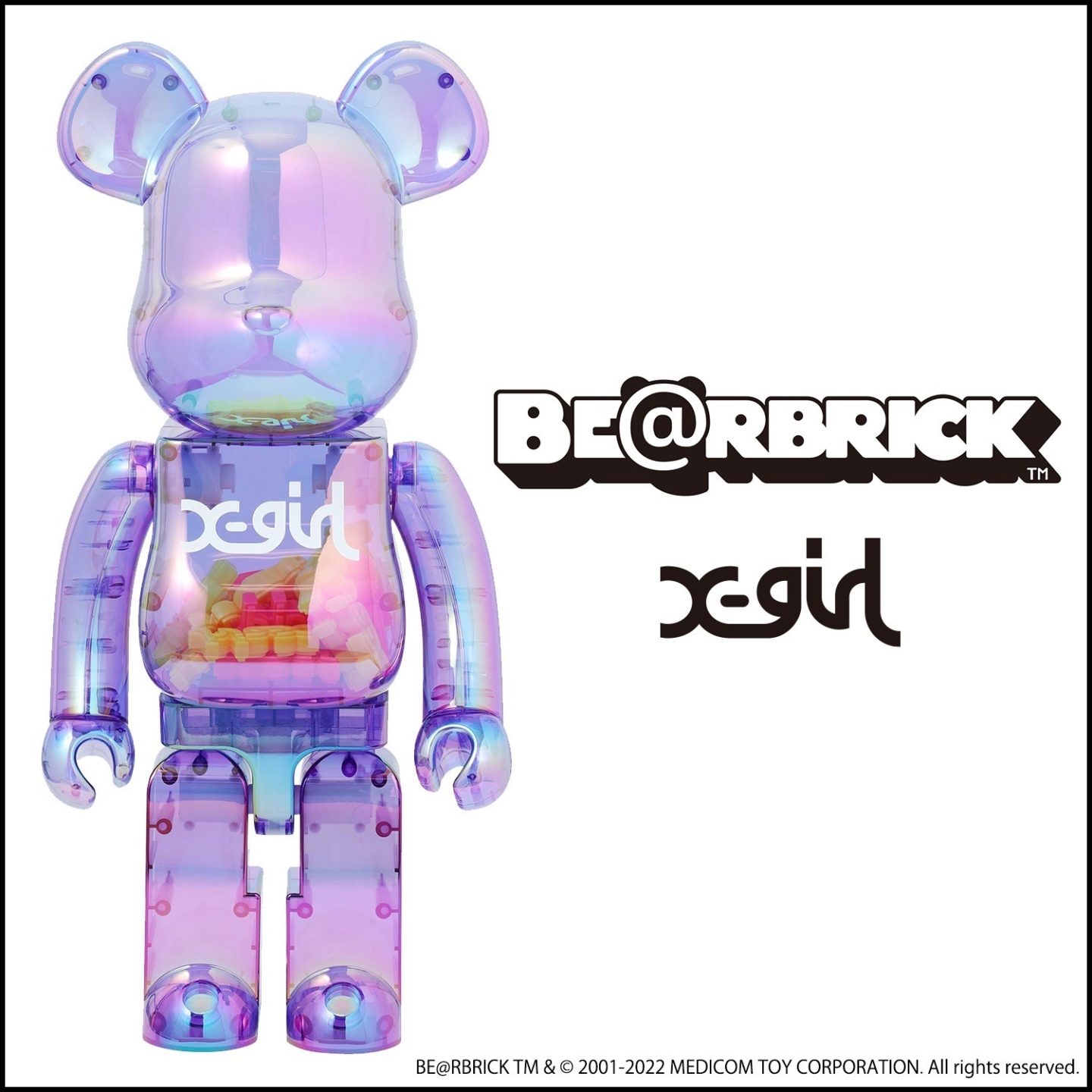 BE@RBRICK X-girl CLEAR PURPLE 1000％ - www.flexio.cz